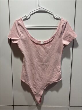 bp Scoop Neck Short Sleeve Bodysuit - Light Pink